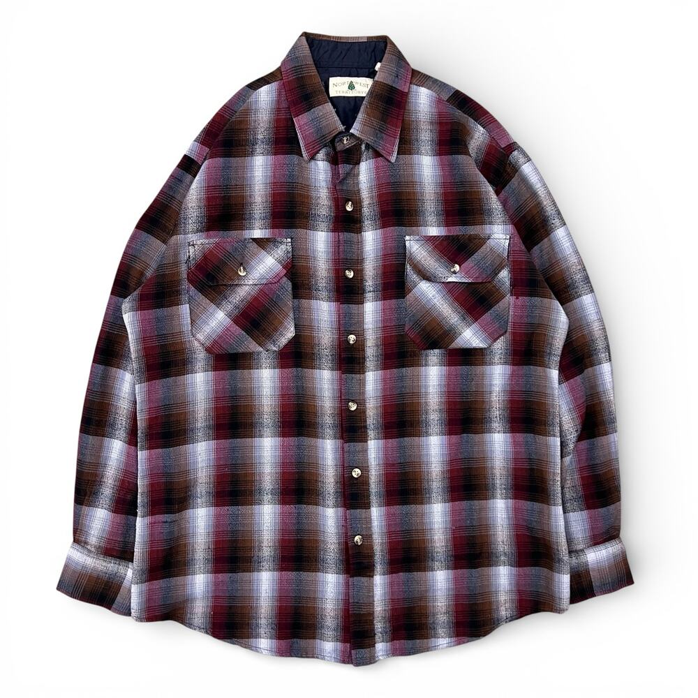 Vintage Northwest Territorys Plaid Soft Flannel Button Up Utility Shirt M